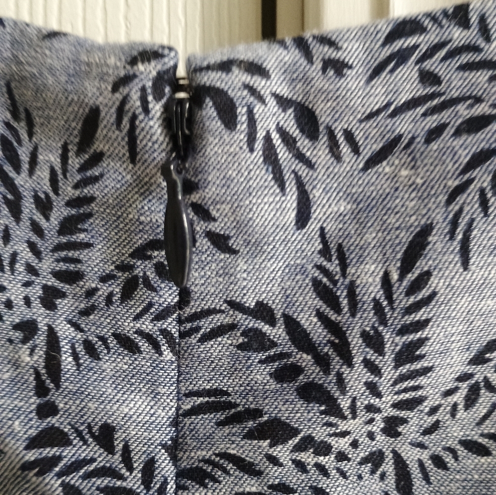 J.Crew Women's Palm Jacquard Drop Waist Dress Size 10 Linen Academia - Picture 15 of 16